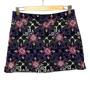 Tranquility Womens Tennis Golf Mini Skort Small Purple Pink Floral Stretch Sport